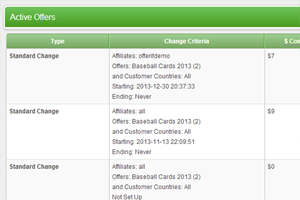 Commission Changes listed